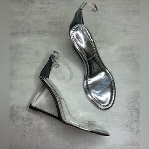 Good American “Cinder-F***ing-Rella” Wedge Sandals-Size 9